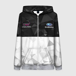 Толстовка на молнии женская SUBARU WRX STI спина Z, цвет: 3D-меланж