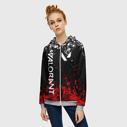 Толстовка на молнии женская VALORANT, цвет: 3D-меланж — фото 2