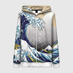 Женская толстовка на молнии The great wave off kanagawa