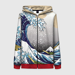 Женская толстовка на молнии The great wave off kanagawa