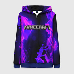 Толстовка на молнии женская MINECRAFT, цвет: 3D-синий