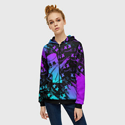 Толстовка на молнии женская FORTNITE x MARSHMELLO, цвет: 3D-черный — фото 2