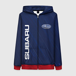 Толстовка на молнии женская SUBARU, цвет: 3D-красный