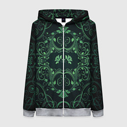 Толстовка на молнии женская Узоры, цвет: 3D-меланж