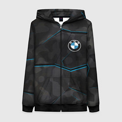 Толстовка на молнии женская BMW, цвет: 3D-черный
