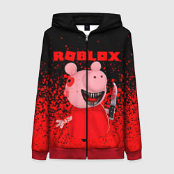Толстовка на молнии женская Roblox Piggy, цвет: 3D-красный