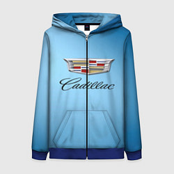 Толстовка на молнии женская Cadillac, цвет: 3D-синий