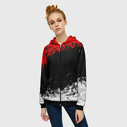 Толстовка на молнии женская Текстура, цвет: 3D-черный — фото 2