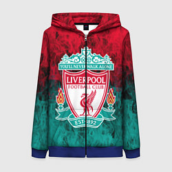 Толстовка на молнии женская LIVERPOOL, цвет: 3D-синий