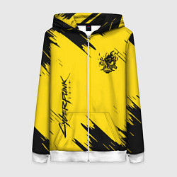 Толстовка на молнии женская CYBERPUNK 2077, цвет: 3D-белый