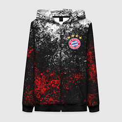 Толстовка на молнии женская BAYERN MUNCHEN, цвет: 3D-черный