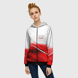 Толстовка на молнии женская AUDI, цвет: 3D-черный — фото 2