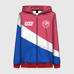 Толстовка на молнии женская СССР, цвет: 3D-красный