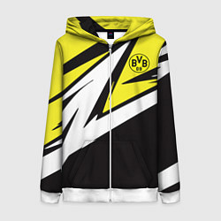 Толстовка на молнии женская Borussia Dortmund, цвет: 3D-белый