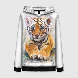 Женская толстовка на молнии Tiger Art