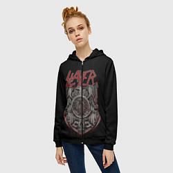 Толстовка на молнии женская Slayer, цвет: 3D-черный — фото 2