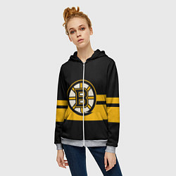 Толстовка на молнии женская BOSTON BRUINS NHL, цвет: 3D-меланж — фото 2