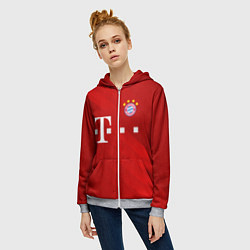 Толстовка на молнии женская FC Bayern Munchen, цвет: 3D-меланж — фото 2