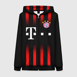 Толстовка на молнии женская FC Bayern Munchen, цвет: 3D-черный
