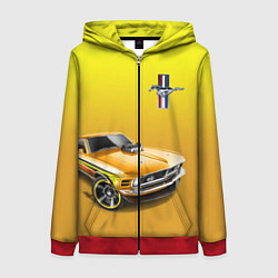 Толстовка на молнии женская Ford mustang - motorsport, цвет: 3D-красный