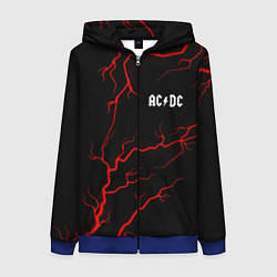 Толстовка на молнии женская AC DС, цвет: 3D-синий