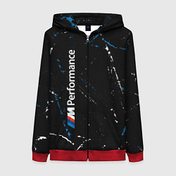 Толстовка на молнии женская BMW БМВ, цвет: 3D-красный