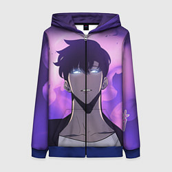 Толстовка на молнии женская Поднятие уровня в одиночку, цвет: 3D-синий