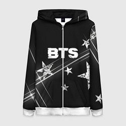 Толстовка на молнии женская BTS бойбенд Stars, цвет: 3D-белый