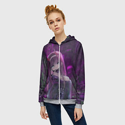 Толстовка на молнии женская Zero Two in mask, цвет: 3D-меланж — фото 2