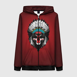 Толстовка на молнии женская INDIAN, цвет: 3D-черный