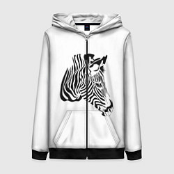 Женская толстовка на молнии Zebra