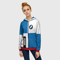 Толстовка на молнии женская BMW, цвет: 3D-красный — фото 2