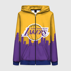 Толстовка на молнии женская LOS ANGELES LAKERS, цвет: 3D-синий