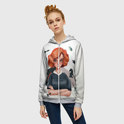 Толстовка на молнии женская Ход Королевы, цвет: 3D-меланж — фото 2