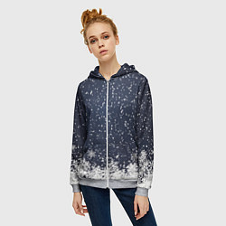 Толстовка на молнии женская Атмосфера нового года, цвет: 3D-меланж — фото 2