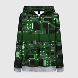 Женская толстовка на молнии Неоновая схема