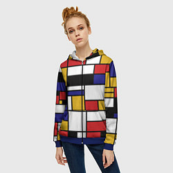 Толстовка на молнии женская Color blocking, цвет: 3D-синий — фото 2