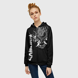 Толстовка на молнии женская SAMURAI 2077, цвет: 3D-черный — фото 2