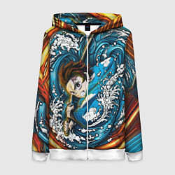 Женская толстовка на молнии Танджиро Камадо Клинок демонов