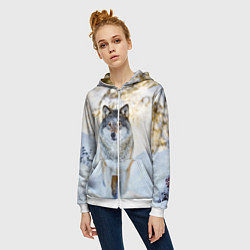 Толстовка на молнии женская Я зимой, цвет: 3D-белый — фото 2