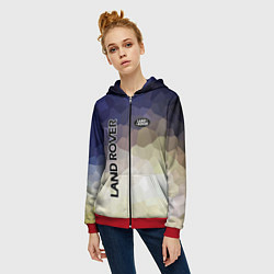 Толстовка на молнии женская LAND ROVER, цвет: 3D-красный — фото 2