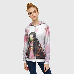 Толстовка на молнии женская НЕЗУКА NEZUKO, цвет: 3D-белый — фото 2