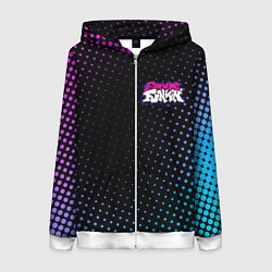 Толстовка на молнии женская Friday Night Funkin, цвет: 3D-белый