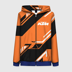 Толстовка на молнии женская KTM КТМ SPORT, цвет: 3D-синий