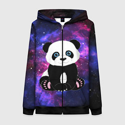Толстовка на молнии женская Space Panda, цвет: 3D-черный