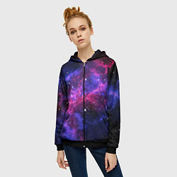 Толстовка на молнии женская Distant space, цвет: 3D-черный — фото 2