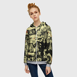 Толстовка на молнии женская РОК КУМИРЫ, цвет: 3D-меланж — фото 2