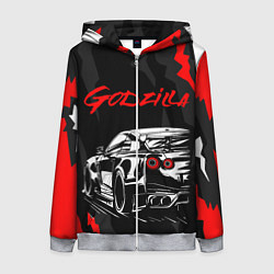 Женская толстовка на молнии NISSAN GT-R GODZILLA
