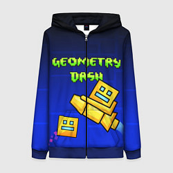 Толстовка на молнии женская GEOMETRY DASH ГЕОМЕТРИ ДАШ, цвет: 3D-синий