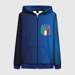 Толстовка на молнии женская Сборная Италии, цвет: 3D-синий